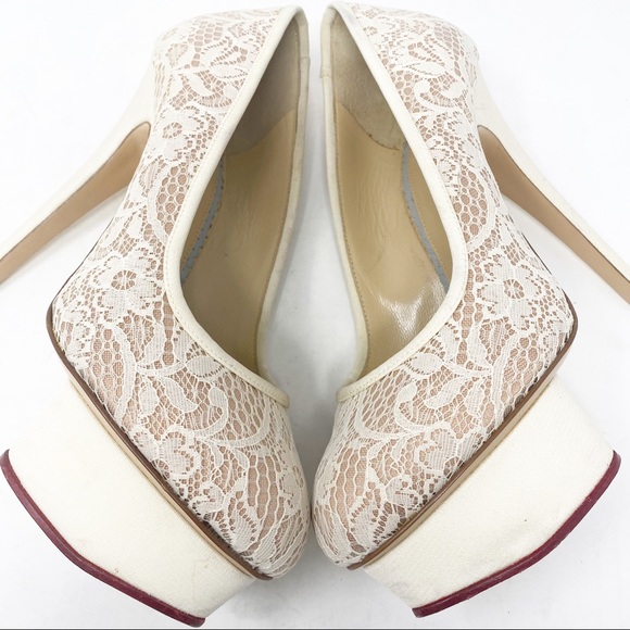 Charlotte Olympia Polly Pumps Lace Platform 6.5 - Picture 9 of 16